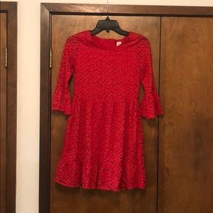 Gap Girls Red Lace Dress EUC 12